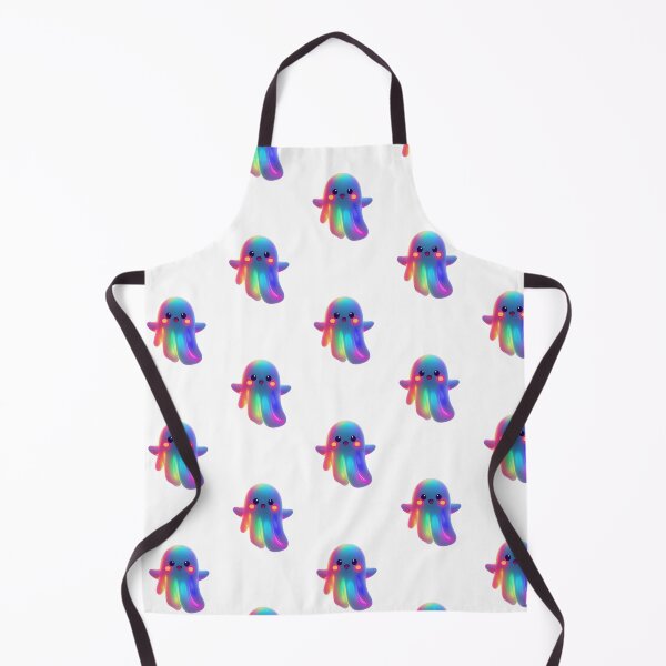 Item preview, Halloween Rainbow Ghost – Cute Kawaii Spirit with Colorful Aura designed and sold by PixelVibe782.