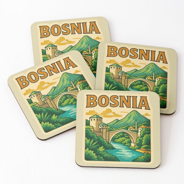 Item preview, Bosnia – Mostar Bridge & Mountains designed and sold by Myra365Art.