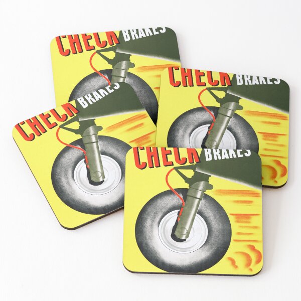 Item preview, Vintage Mid-Century Aviation Safety Poster | Check Brakes While Taxi | Bold Colors & Modernist Design | Home Decor designed and sold by artofuniverse.