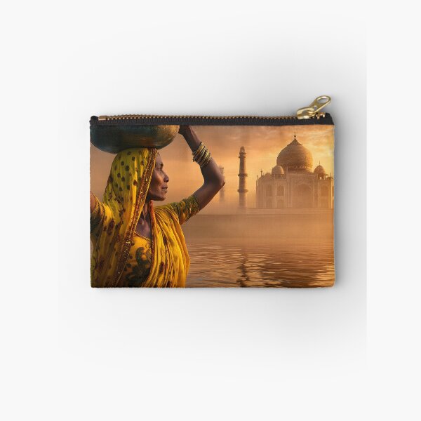 Item preview, Woman with Pot by the Taj Mahal at Sunset designed and sold by Artessie.