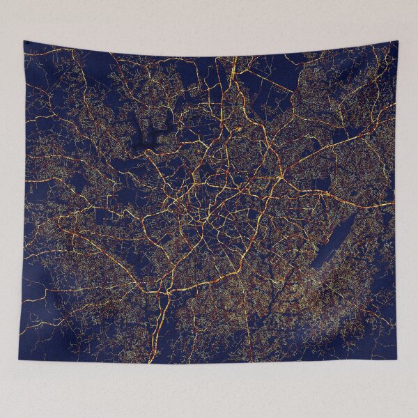 Item preview, Ibadan, Oyo, Nigeria Map - City At Night designed and sold by deMAP.