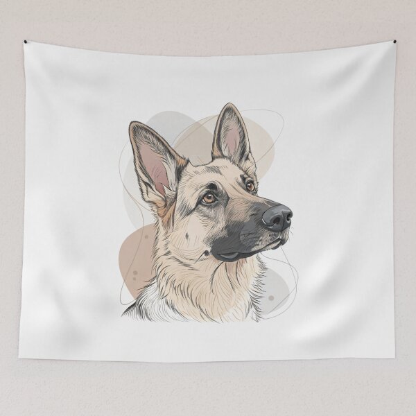 Item preview, German Shepherd Portrait - Stylized Dog Art designed and sold by Ommash.