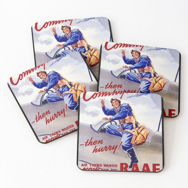 Item preview, Vintage RAAF Recruitment Poster | WWII Era Art | Air Force Pilot Illustration | Join the Air Crews Now & Feel the Adventure designed and sold by artofuniverse.