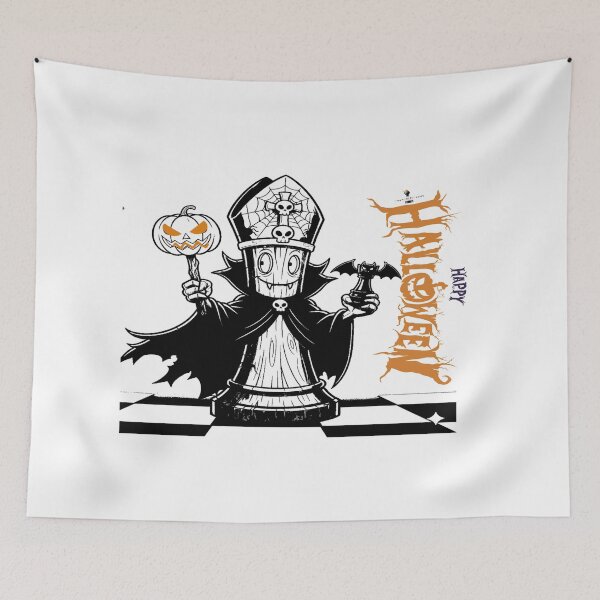 Item preview, Halloween Chess Bishop – Spooky Pumpkin & Bat Design designed and sold by PawnShiftGoods.