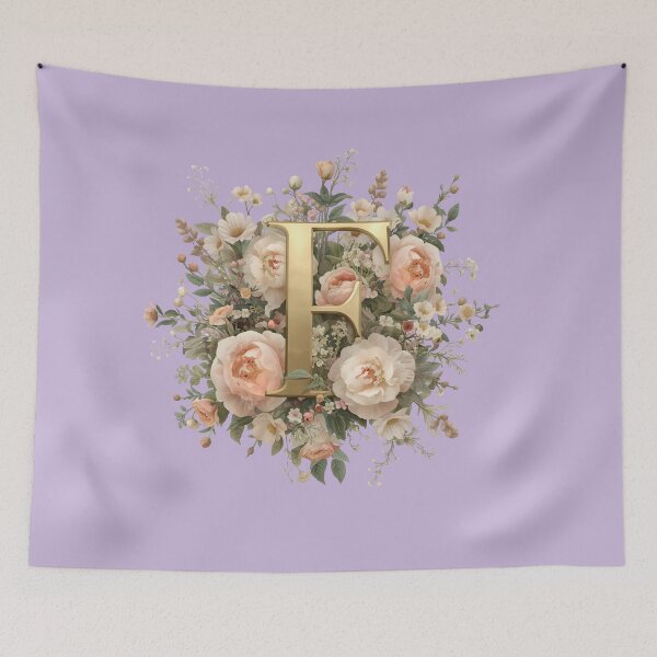 Item preview, Floral Monogram Letter F Wall Art – Elegant Gold Initial F with Roses & Peonies | Personalized Wedding Gift, Nursery Decor, Feminine Botanical Initial F Print designed and sold by AmenAlways.