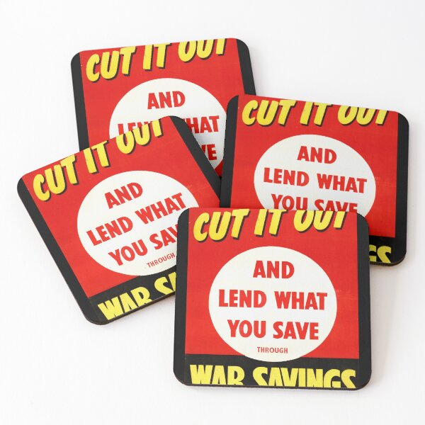 Item preview, World War II Propaganda Poster | Save Money Invest in War Savings | Bold Typography & Striking Red Yellow Black Design designed and sold by artofuniverse.