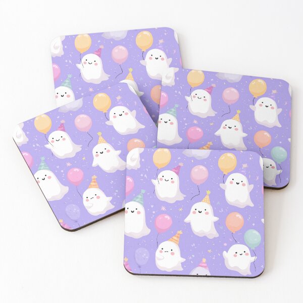 Item preview, Cute Ghost Halloween Seamless Pattern designed and sold by Kawaii Patterns | Chubby Animals & Cute Ghosts.