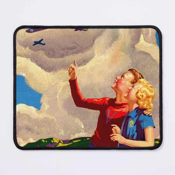 Item preview, WWII Era Propaganda Poster | Children Admire Aircraft | Daddy Helps Build Them | Patriotic Art & Family Values designed and sold by artofuniverse.