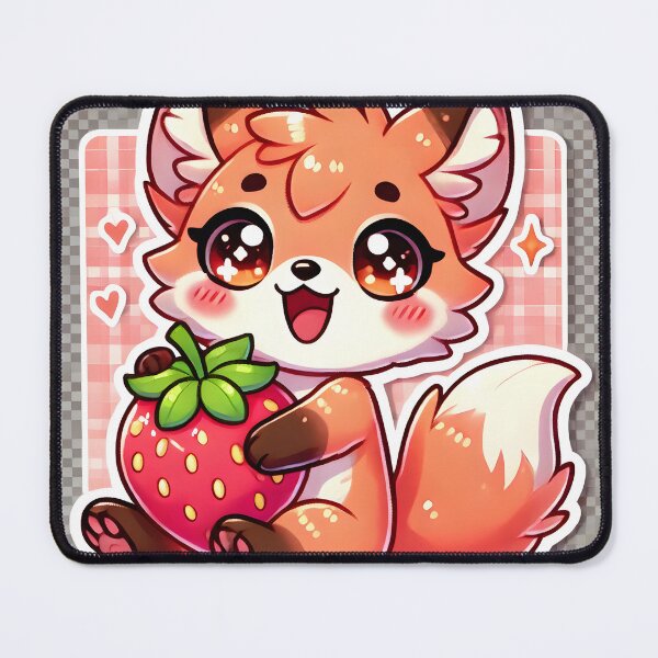 Item preview, Strawberry Fox – Kawaii Sticker designed and sold by donmaqs.