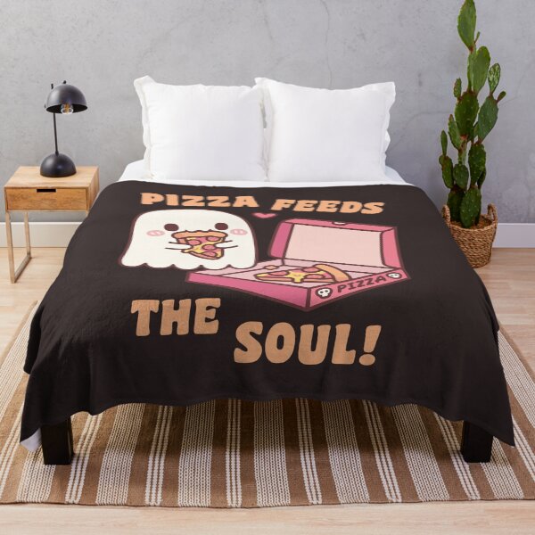 Item preview, Cute Ghost Pizza Feeds The Soul Funny designed and sold by rustydoodle.