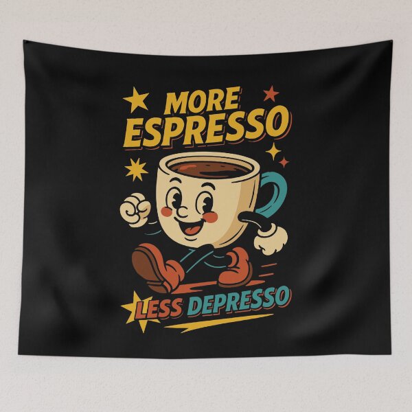 Item preview, More Espresso Less Depresso Coffee Lover Design designed and sold by LuminOrb.