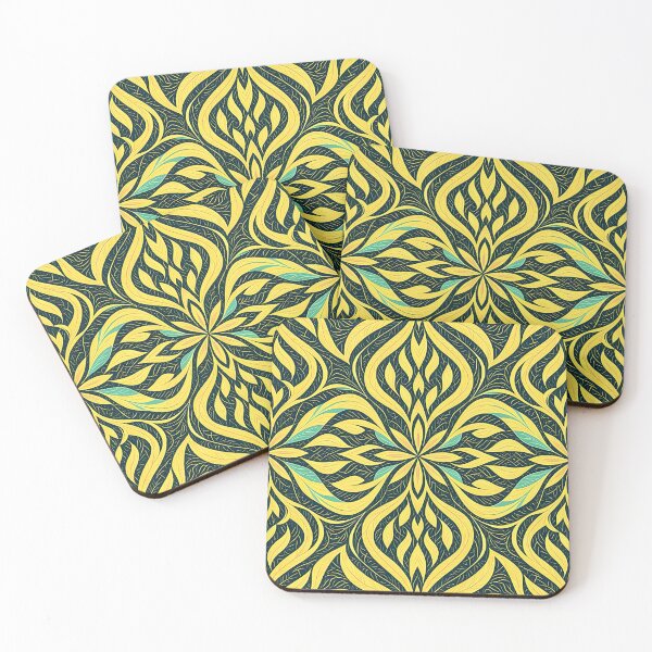 Item preview, Green, Flowers & Leaves, Abstract Artistic Stylize, Symmetrical Repeated Texture Pattern (image size 8320x12480) designed and sold by Digital-Davinci.