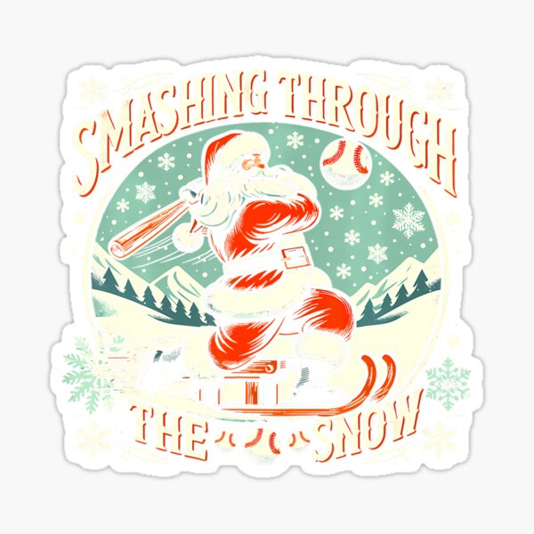 Item preview, Baseball Player Christmas Santa Smashing Through The Snow T-Shirt 190 designed and sold by LoriaVasques.