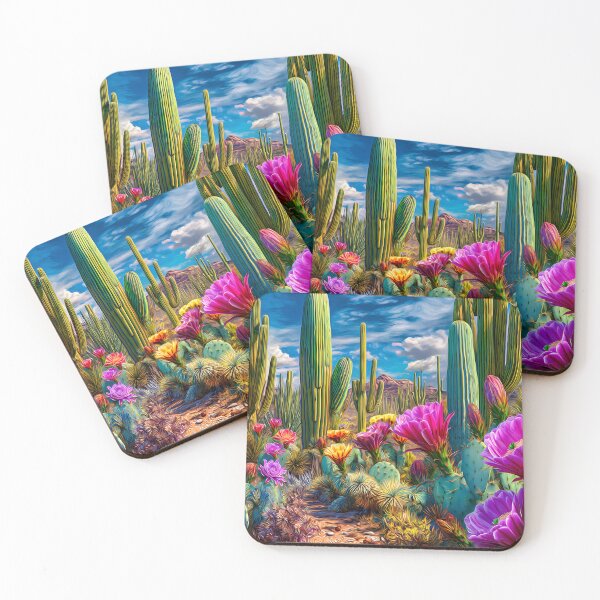 Item preview, Vibrant Cactus Garden in Full Bloom Amidst Nature designed and sold by Artessie.