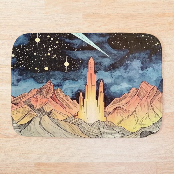 Item preview, Cosmic Crystal Mountains Under Starry Sky designed and sold by Astro Kin Press.
