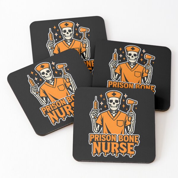 Item preview, Prison Bone Nurse – Halloween Skeleton Nurse with Spooky Prison Medical Tools – Male Prison Nurse Design designed and sold by ClinicalHubs.