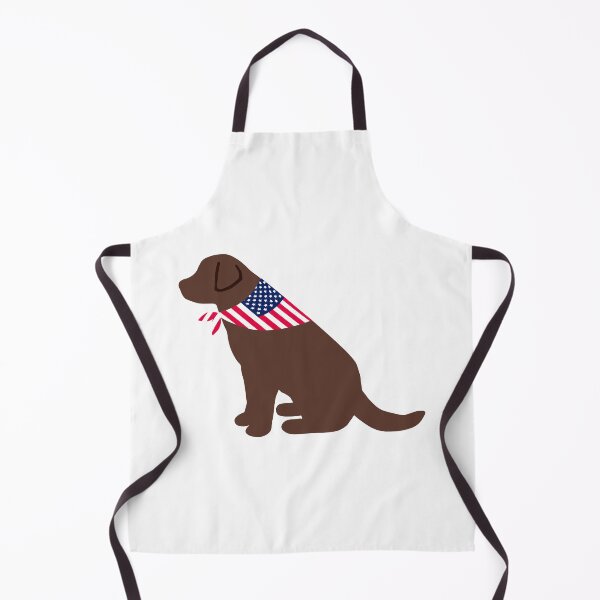 Item preview, Patriotic Chocolate Labrador Sitting with a Scarf designed and sold by HappyLabradors.