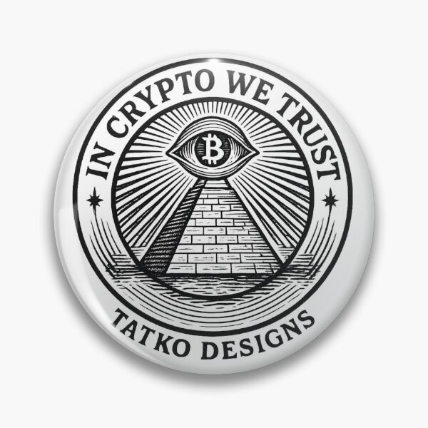 Item preview, In Crypto We Trust – Pyramid Bitcoin Emblem designed and sold by Tatko Designs.