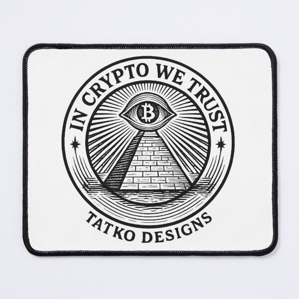 Item preview, In Crypto We Trust – Pyramid Bitcoin Emblem designed and sold by Tatko Designs.