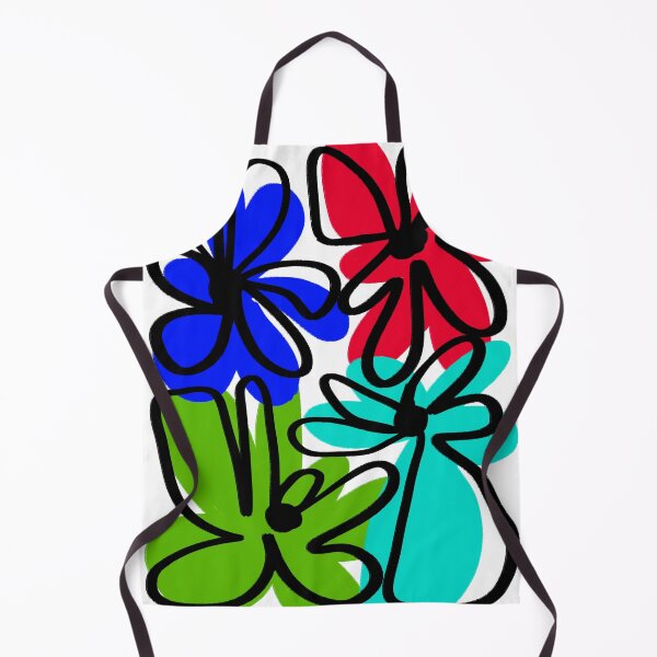 Aperçu de l'œuvre Color Me Flowers – Naïve Doodle Flower Art in Black & White and Color créée et vendue par Oarahconception.
