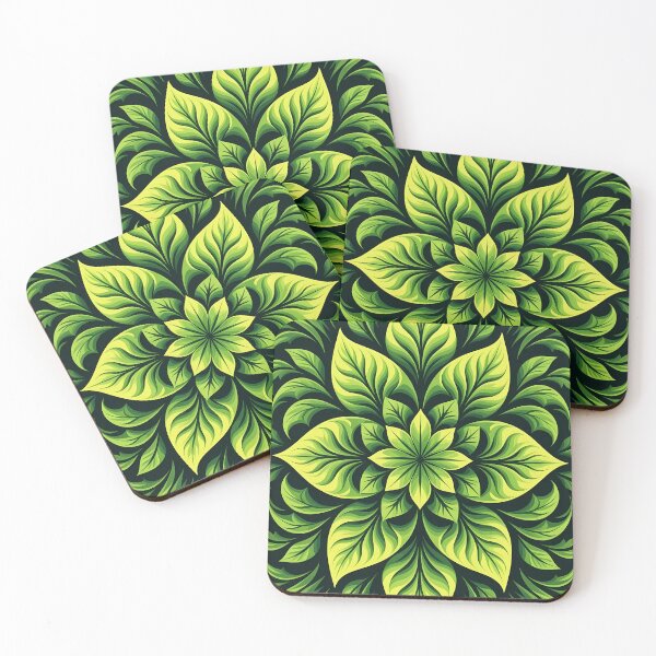 Item preview, Green, Flowers & Leaves, Abstract Artistic Stylize, Symmetrical Repeated Texture Pattern (image size 8320x12480) designed and sold by Digital-Davinci.