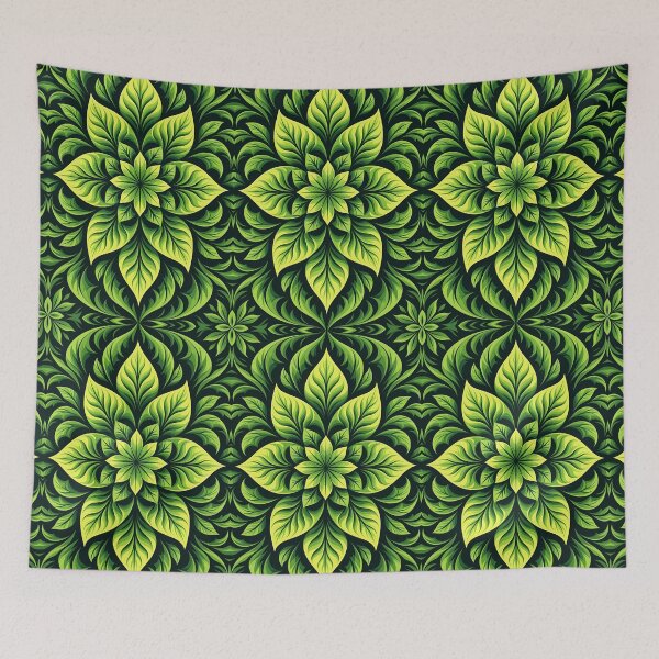 Item preview, Green, Flowers & Leaves, Abstract Artistic Stylize, Symmetrical Repeated Texture Pattern (image size 8320x12480) designed and sold by Digital-Davinci.