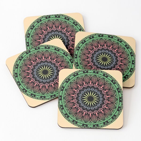Item preview, Abstract intricate Spiritual watercolor pastel colorful indian mandala  designed and sold by DivineMandala.