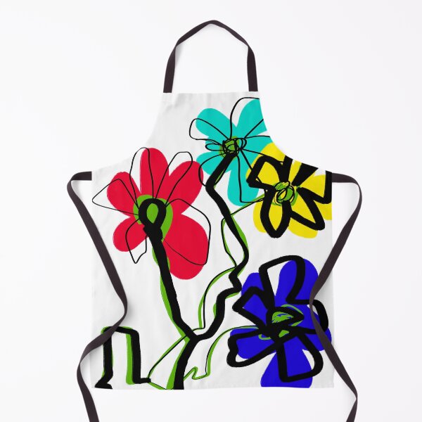 Aperçu de l'œuvre Color Me Flowers – Naïve Doodle Flower Art in Black & White and Color créée et vendue par Oarahconception.