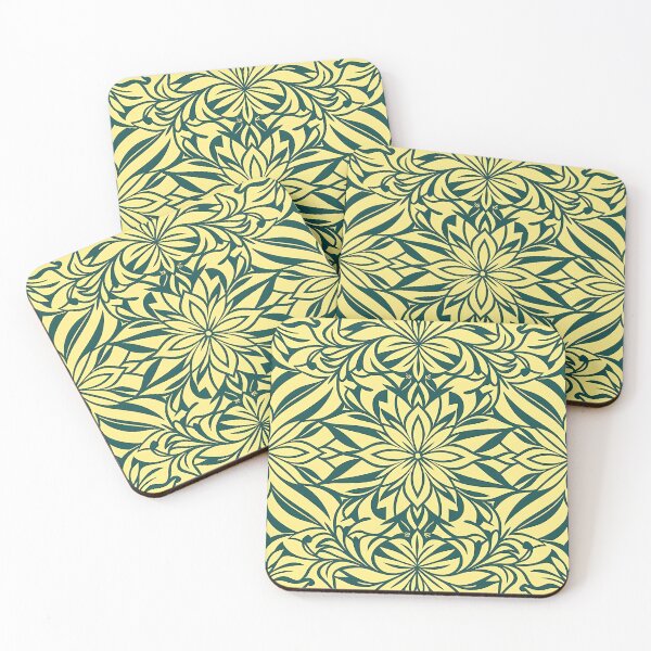 Item preview, Green, Flowers & Leaves, Abstract Artistic Stylize, Symmetrical Repeated Texture Pattern (image size 8320x12480) designed and sold by Digital-Davinci.