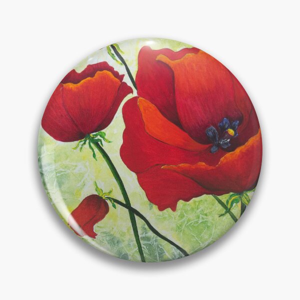 Item preview, Red poppies on Lucious green background. designed and sold by Joeline Wieburg.