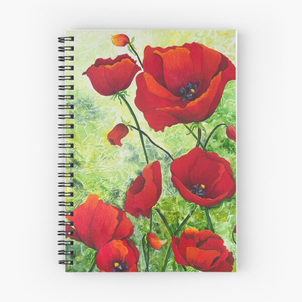 Artikelvorschau, Rote Mohnblumen auf leuchtend grünem Hintergrund. entworfen und verkauft von Joeline Wieburg.