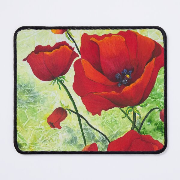 Item preview, Red poppies on Lucious green background. designed and sold by Joeline Wieburg.