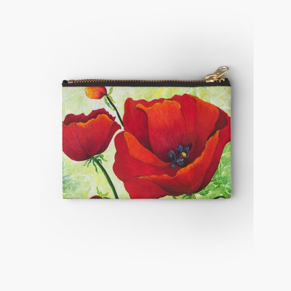 Item preview, Red poppies on Lucious green background. designed and sold by Joeline Wieburg.