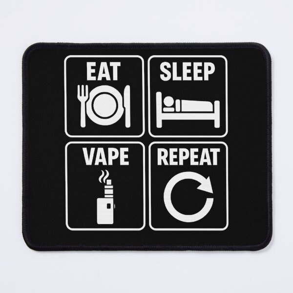 Item preview, Eat Sleep Vape Repeat – White Design for Black Shirt designed and sold by House of Taste Designs.