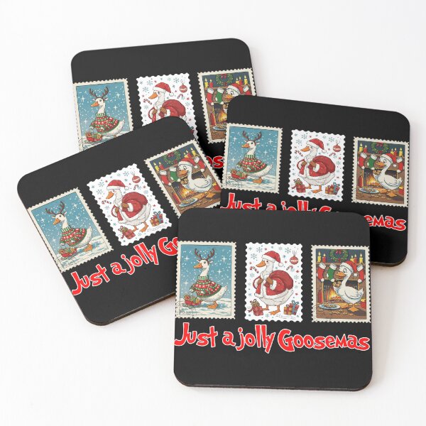 Item preview, Just a jolly goose-mas - Funny Christmas goose postage stamp designed and sold by Youngkev-arts.