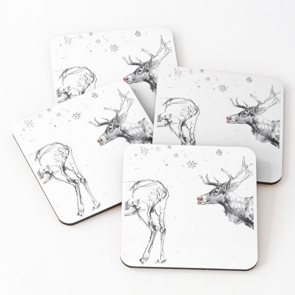 Item preview, Funny Rudolph Reindeer Love Sketch designed and sold by SleekLineSketches.