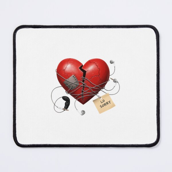 Item preview, Broken Heart with Headphones and “Lo Sorry” Note – Emotional Digital Artwork designed and sold by PixelVibe782.