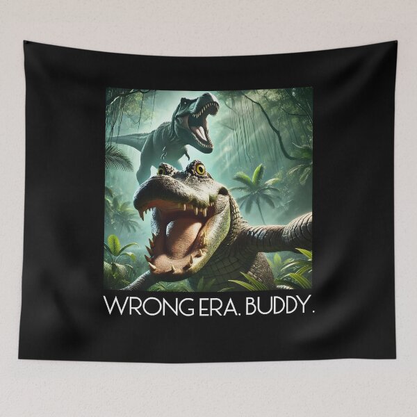 Item preview, Crazy Alligator Selfie T-Rex Dinosaur Wrong Era Buddy Alligator Lover designed and sold by Kimberley King Art  King Art.