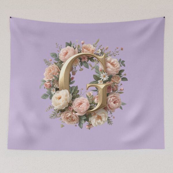 Item preview, Floral Monogram Letter G Wall Art – Elegant Gold Initial G with Roses & Peonies | Personalized Wedding Gift, Nursery Decor, Feminine Botanical Initial G Print designed and sold by AmenAlways.