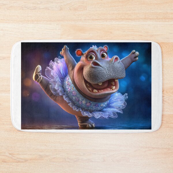 Item preview, Happy Hippo Ballerina Dancing on Stage designed and sold by Artessie.