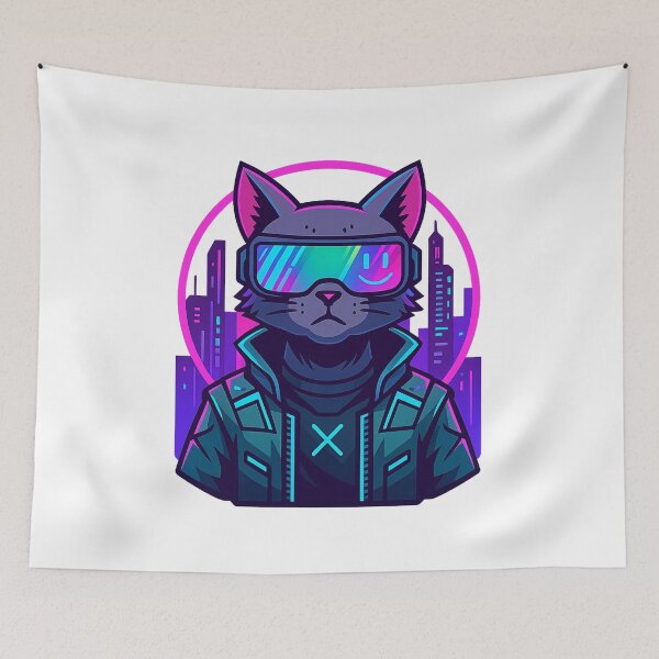 Item preview, Cyber Meow: Neon Streets designed and sold by PlanetBoi.
