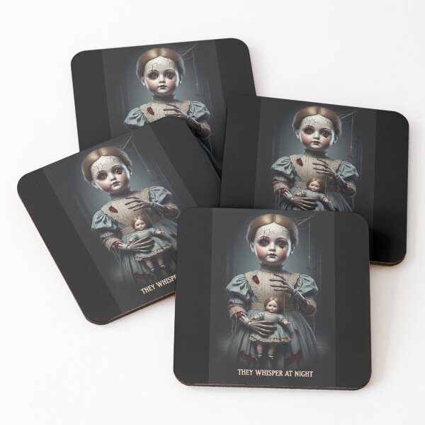 Item preview, They Whisper at Night – Creepy Porcelain Doll Gothic Horror Design designed and sold by InkwildStudio.