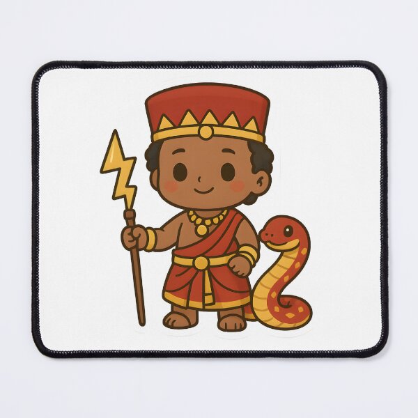 Item preview, Kawaii Shango Orisha – Cute Afro-Caribbean God with Lightning & Snake designed and sold by OsasChild.
