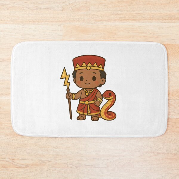 Item preview, Kawaii Shango Orisha – Cute Afro-Caribbean God with Lightning & Snake designed and sold by OsasChild.