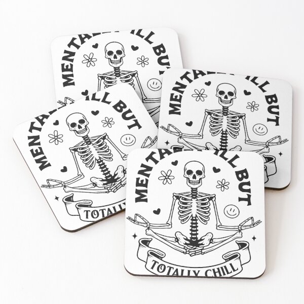 Item preview, Mentally Ill but Totally Chill – Dark Humor Zen designed and sold by LBaChezu.