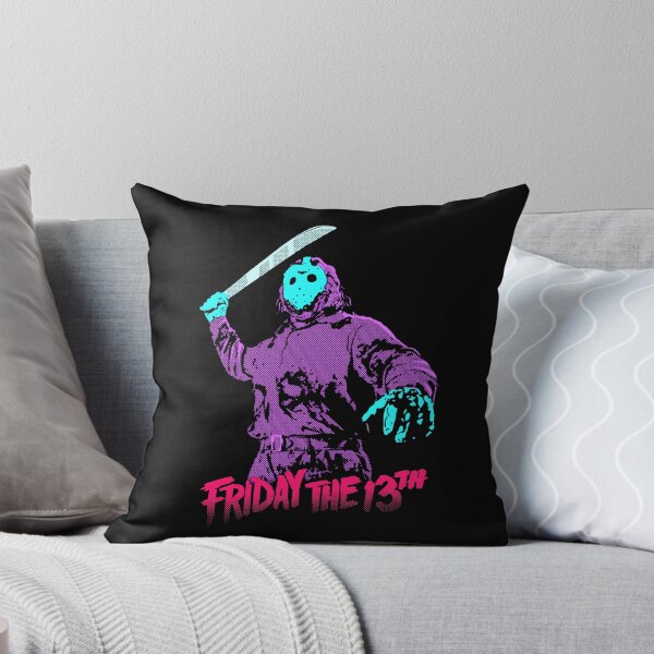 Item preview, The Friday 13th Neon Horror Masked Slasher Retro Synthwave designed and sold by treatmentjini.