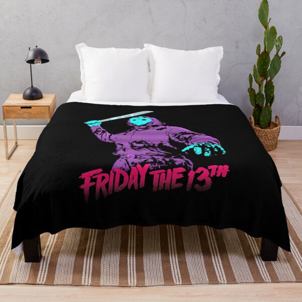 Item preview, The Friday 13th Neon Horror Masked Slasher Retro Synthwave designed and sold by treatmentjini.