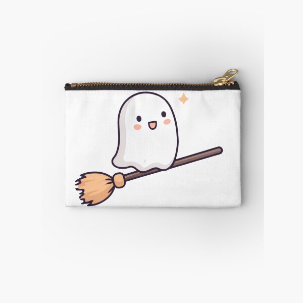 Item preview, Cute Ghost Riding a Broomstick in Whimsical Cartoon Style designed and sold by KanDa-Shop.