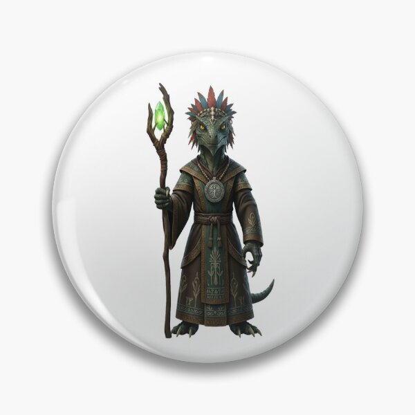 Item preview, Lizard Wizard Shaman – Fantasy Reptile Mage with Glowing Crystal Staff  RPG & DnD Character Art designed and sold by OsscaShop.