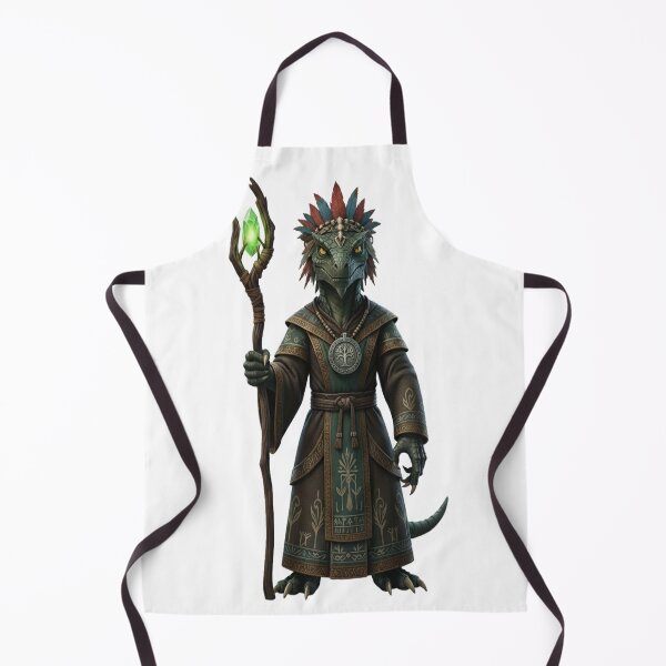 Item preview, Lizard Wizard Shaman – Fantasy Reptile Mage with Glowing Crystal Staff  RPG & DnD Character Art designed and sold by OsscaShop.